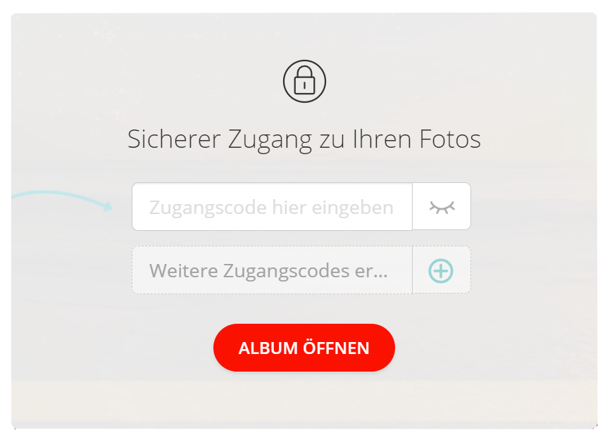 Sichere Fotoalbum-Zugangsseite